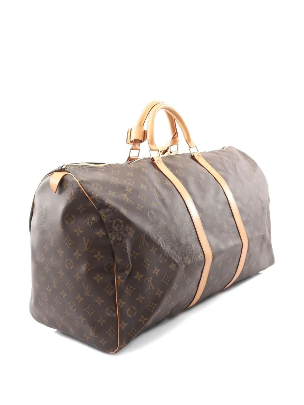 Pre-owned Louis Vuitton 2001 Keepall Bandoulière 60 Tote Bag In Brown