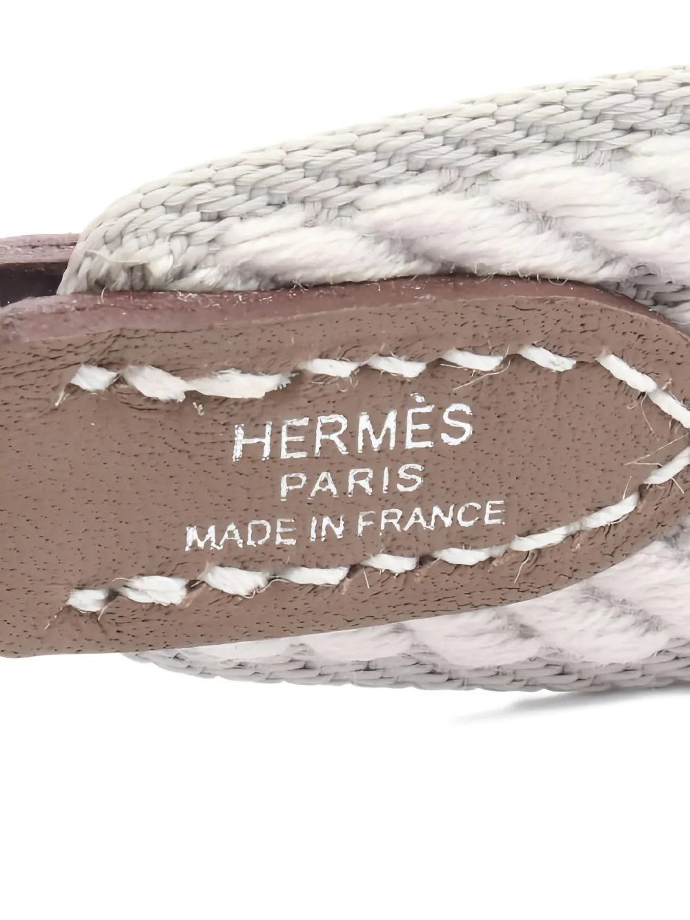 Pre-owned Hermes 2025 Cordage Gripar Shoulder Strap In White