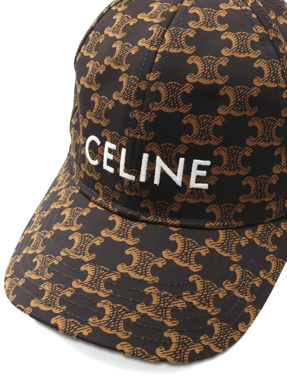 Pre-owned Celine 2010s Triomphe Patterned Baseball Cap In Brown