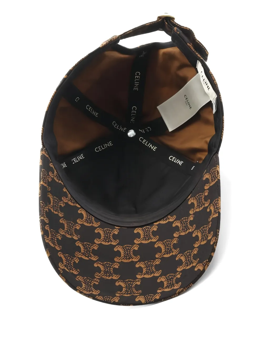 Pre-owned Celine 2010s Triomphe Patterned Baseball Cap In Brown