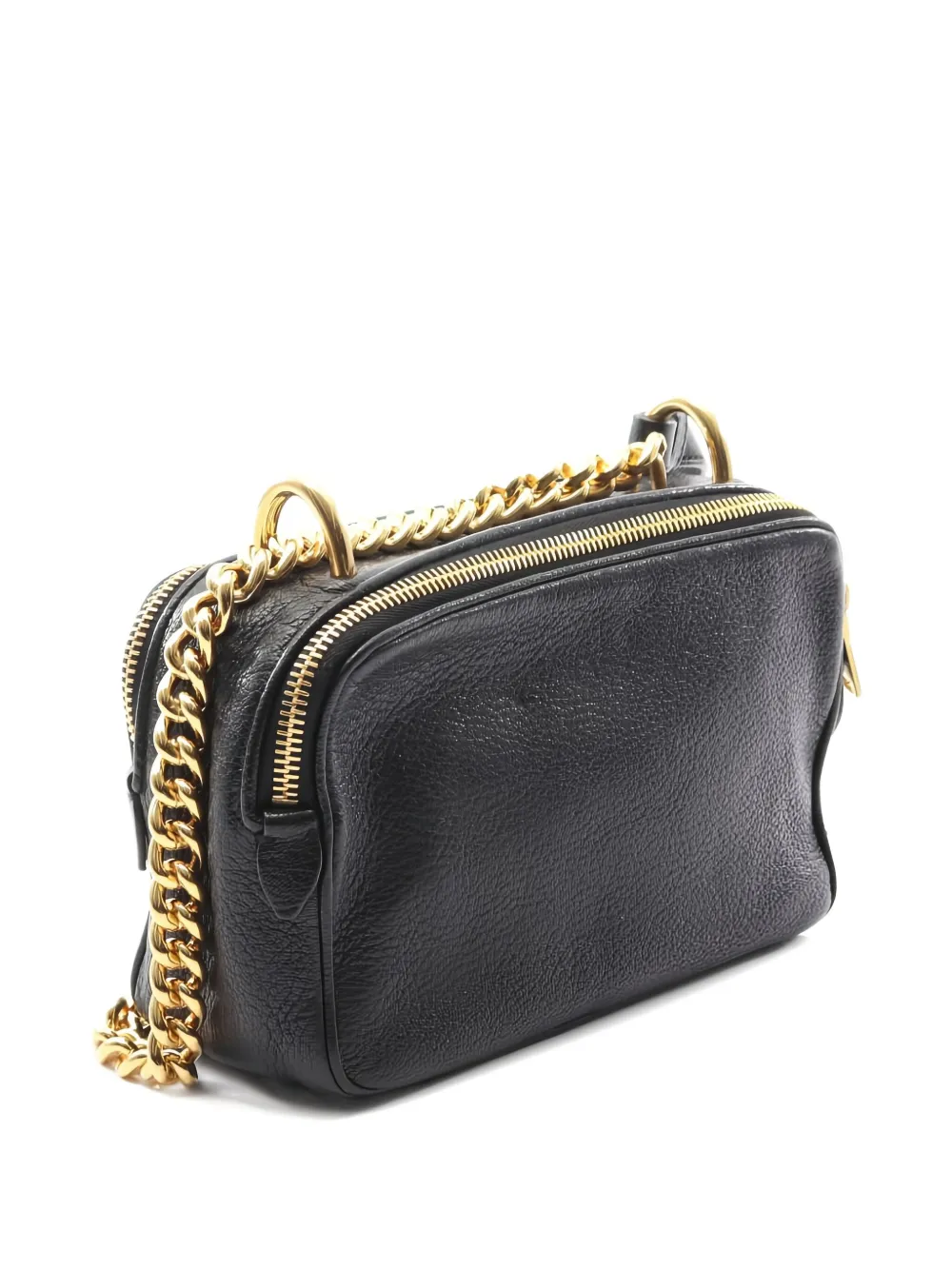 Pre-owned Miu Miu 2010s Leather Shoulder Bag In Black