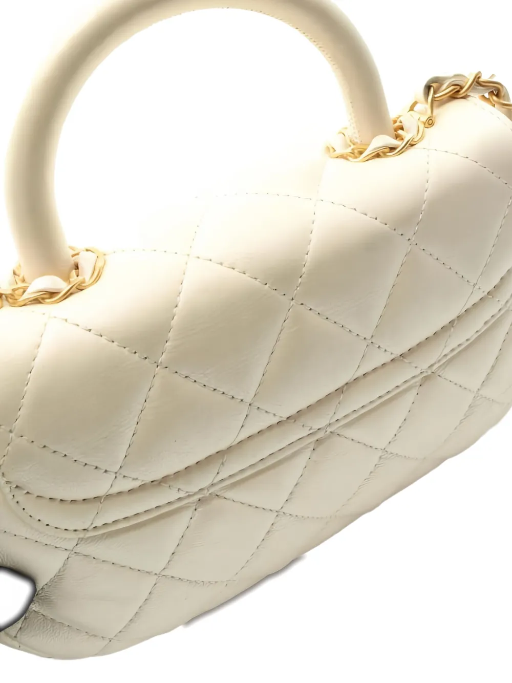 Pre-owned Chanel 2021s Classic Flap Diamond Quilting Tote Bag In Neutral