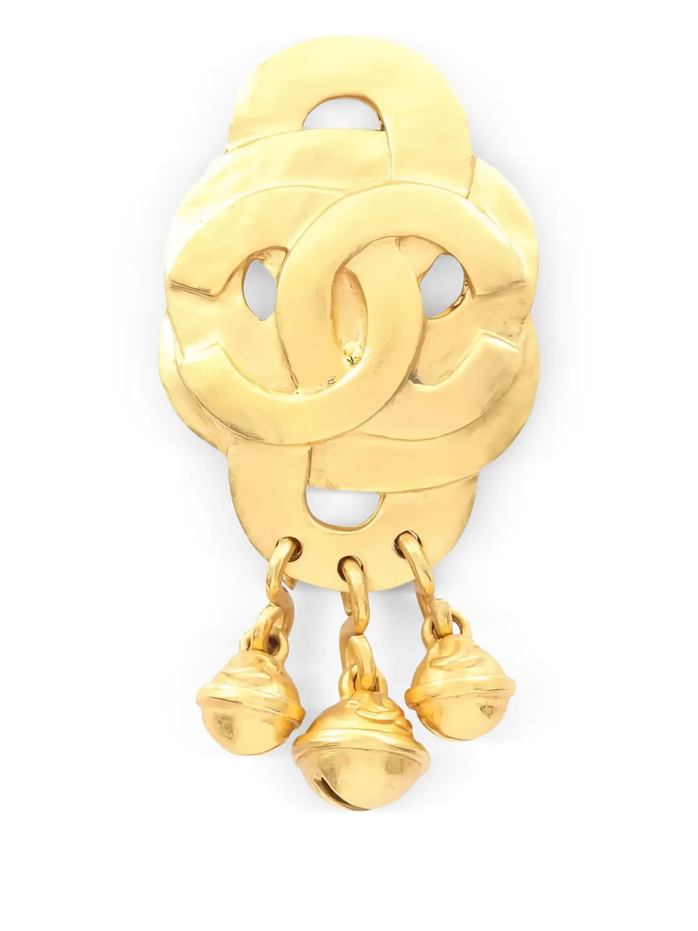 CHANEL Pre-Owned 1986-1988 ココマーク ベル ブローチ - ゴールドトーン CHANEL Pre-Owned 1986-1988 ココマーク ベル ブローチ - ゴールドトーン