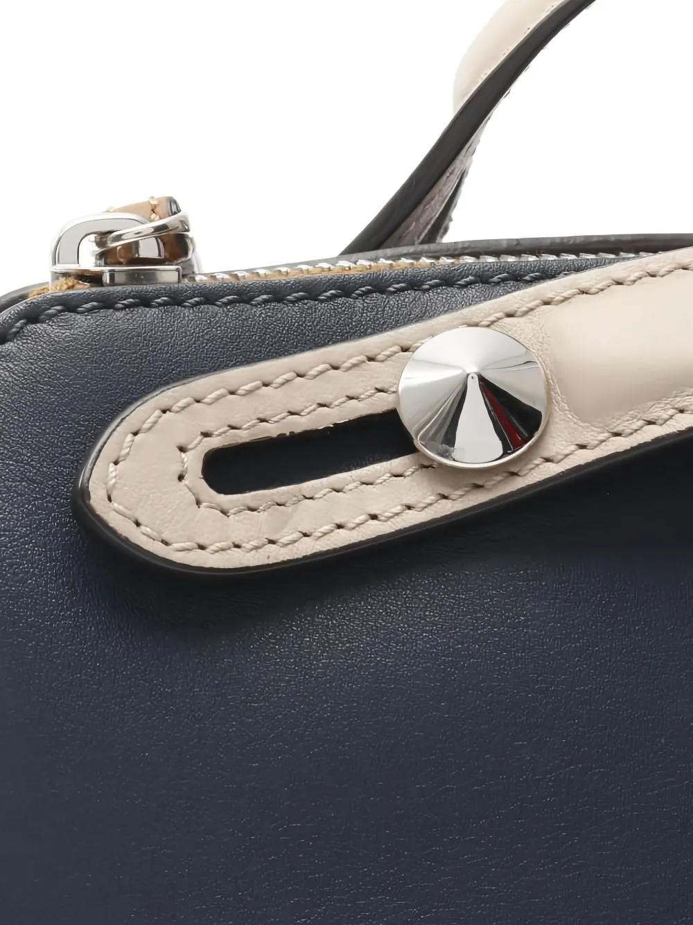 Pre-owned Fendi 2000 By The Way Medium Leather Handbag In Blue