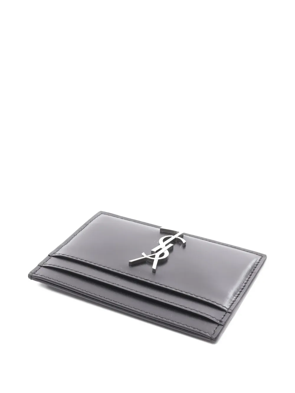 Pre-owned Saint Laurent 2020s Cassandre Card Holder In Black