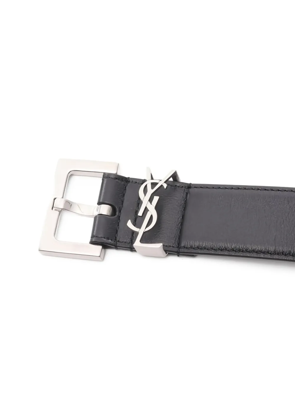 Saint Laurent Pre-Owned 2020s Cassandre riem met logogesp Zwart