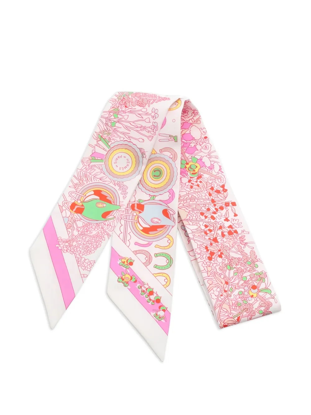 Hermès Pre-Owned 2020s Pony Pit Stop ribbon scarf | White | Image 1