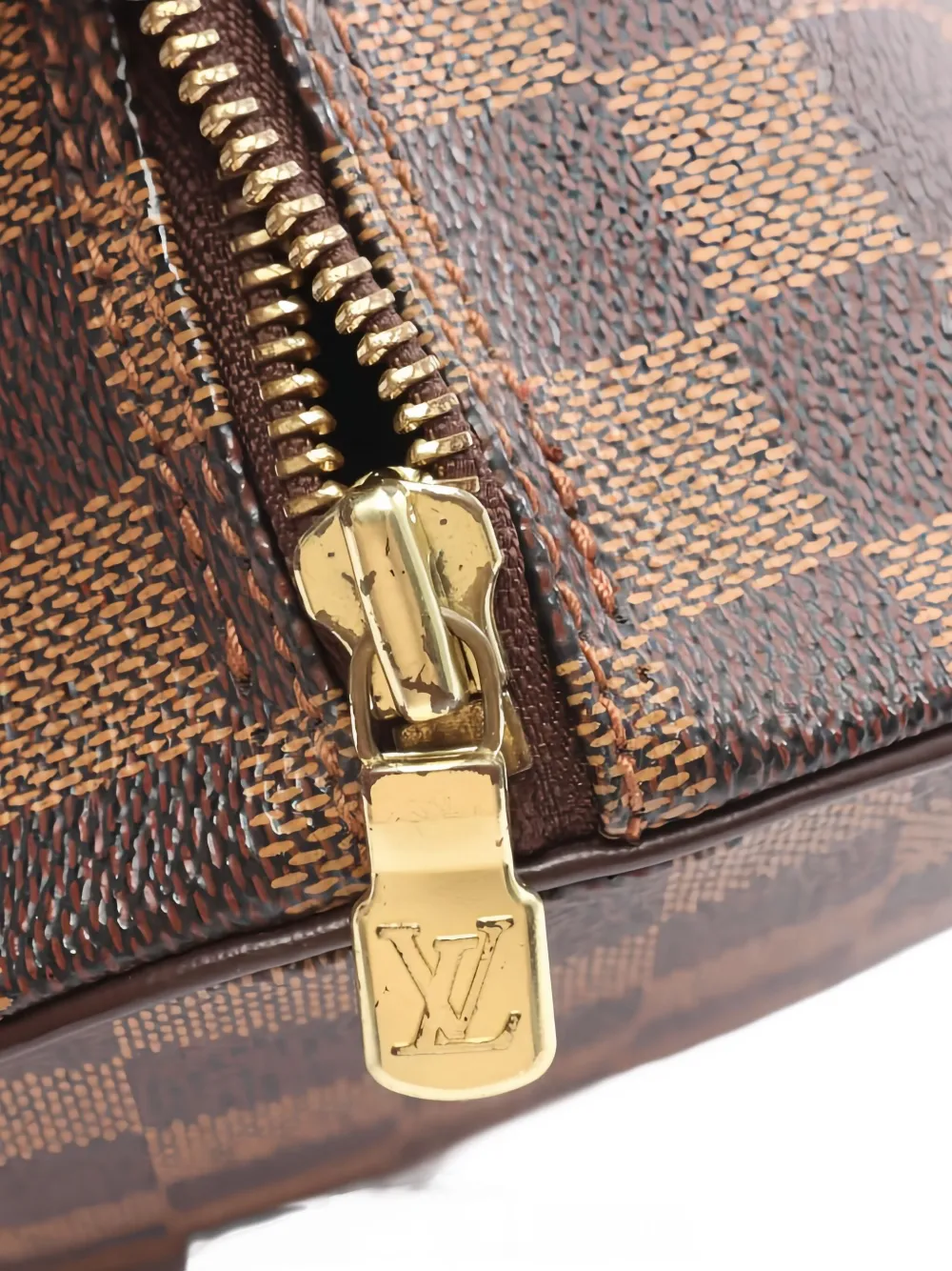 Pre-owned Louis Vuitton 2005 Damier Ebéne Papillon 30 Tote Bag In Brown