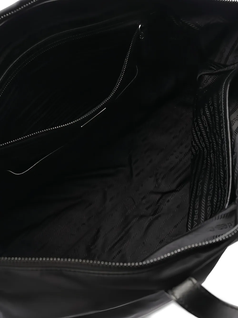 Pre-owned Prada 2000s 2way Logo-plaque Tote Bag In Black