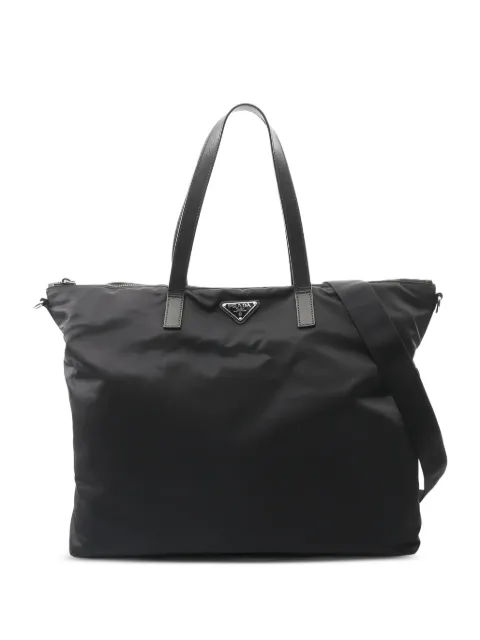 Prada Pre-Owned tote convertible con placa del logo 2000