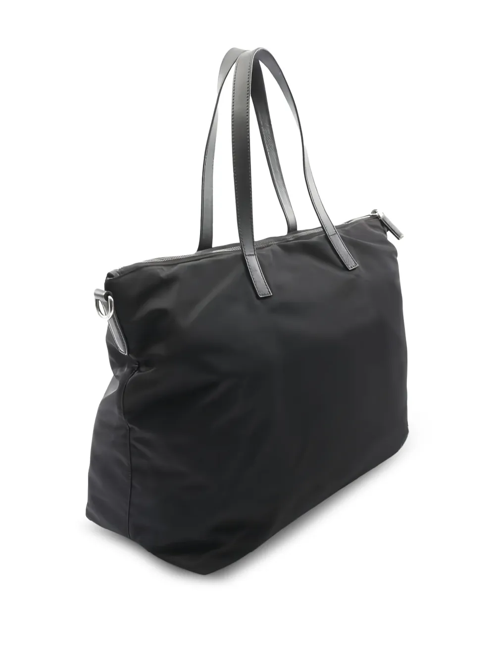 Pre-owned Prada 2000s 2way Logo-plaque Tote Bag In Black