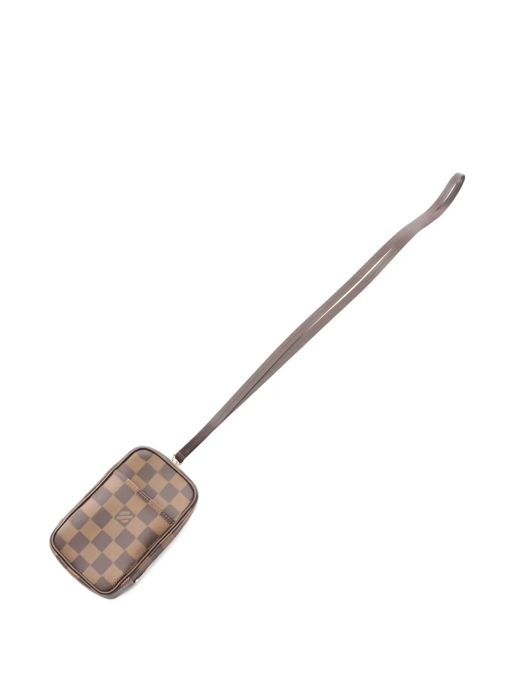 Pre-owned Louis Vuitton 2007 Damier Ebène Leather Pouch In Brown