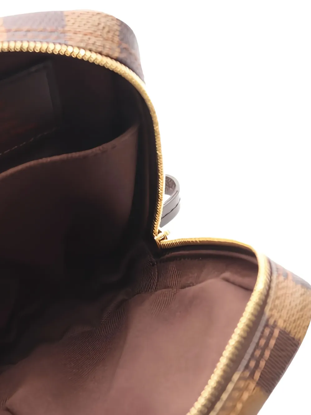 Louis Vuitton Pre-Owned 2007 Damier Ebène leren buidel Bruin