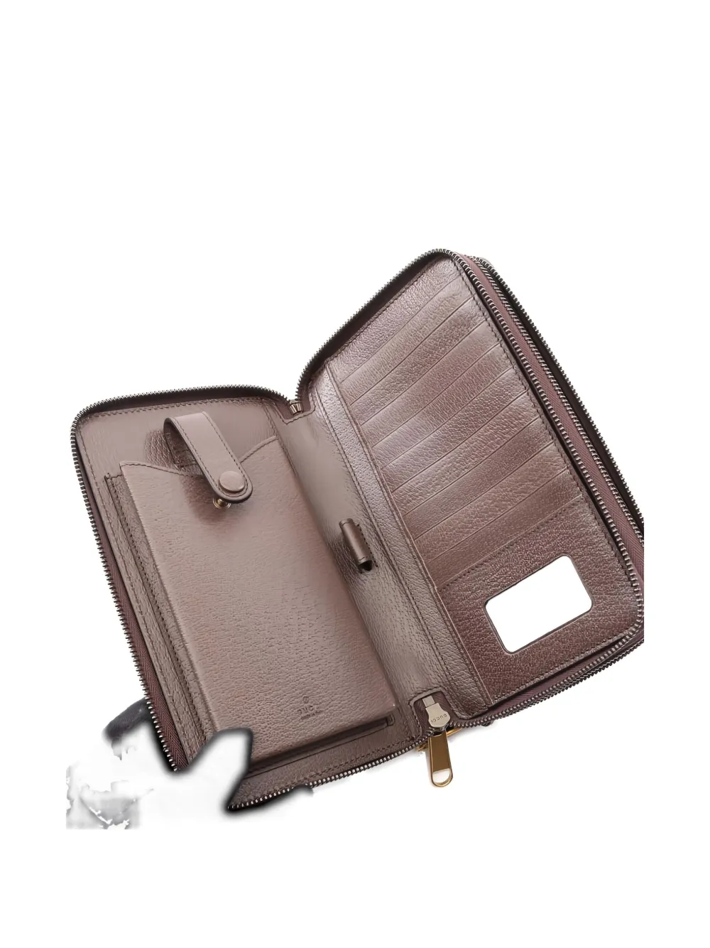 Pre-owned Gucci 2020s Ophidia Zip Wallet In Brown