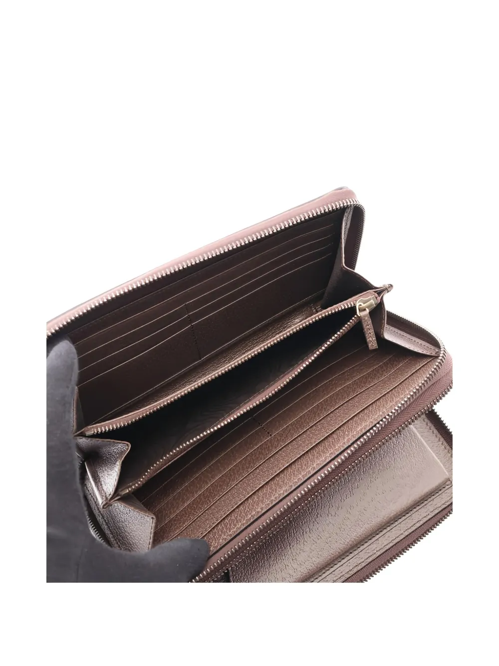 Pre-owned Gucci 2020s Ophidia Zip Wallet In Brown