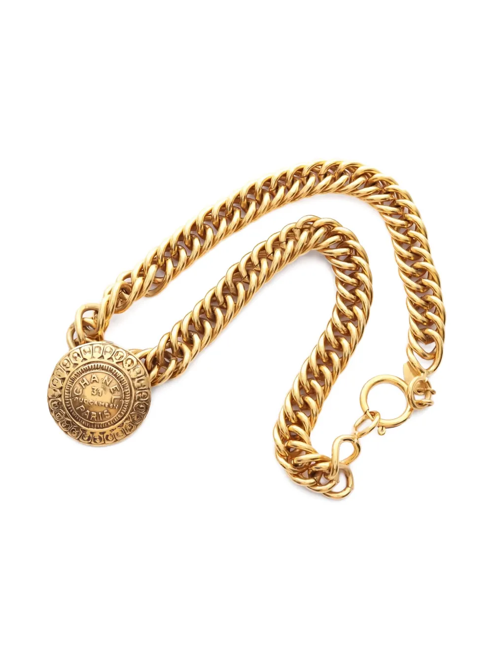Pre-owned Chanel 1986-1988 Charm-detail Necklace In Gold
