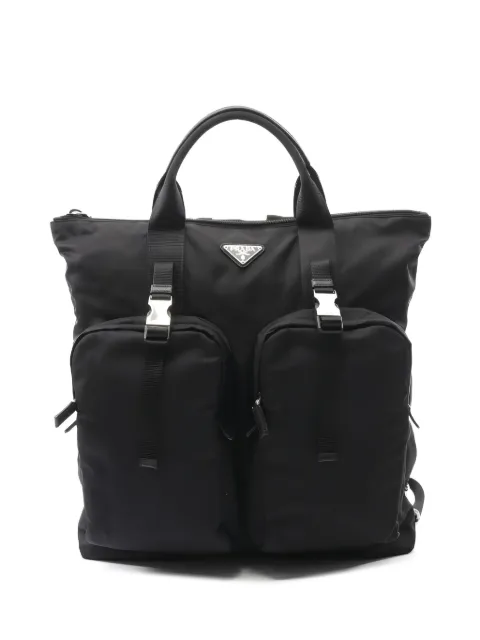 Prada Pre-Owned 2010s triangle-logo backpack