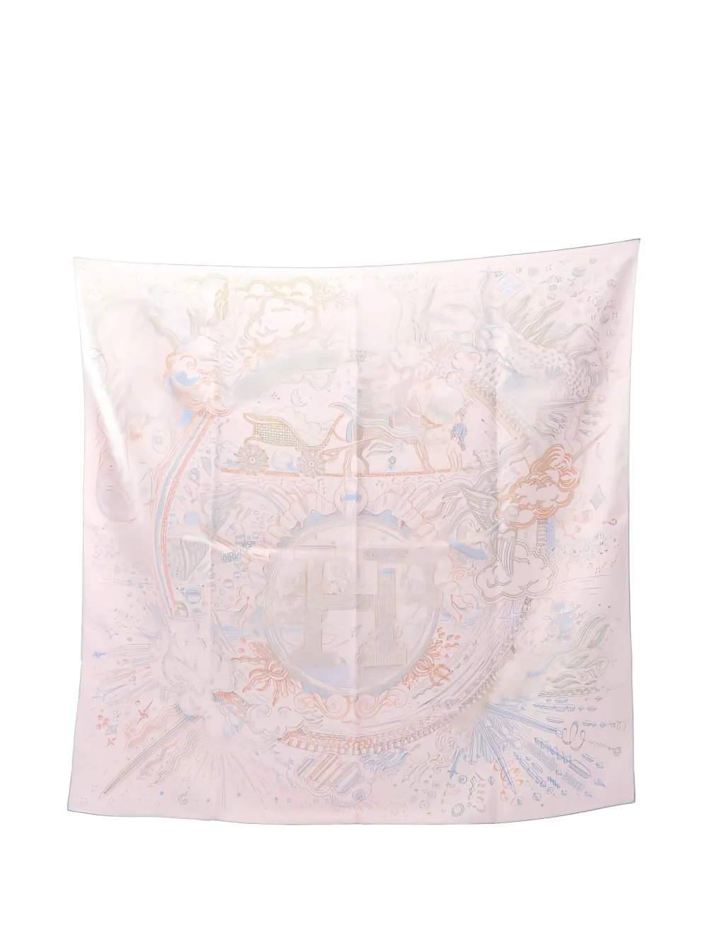 Pre-owned Hermes 2020 Silk Scarf In Neutral