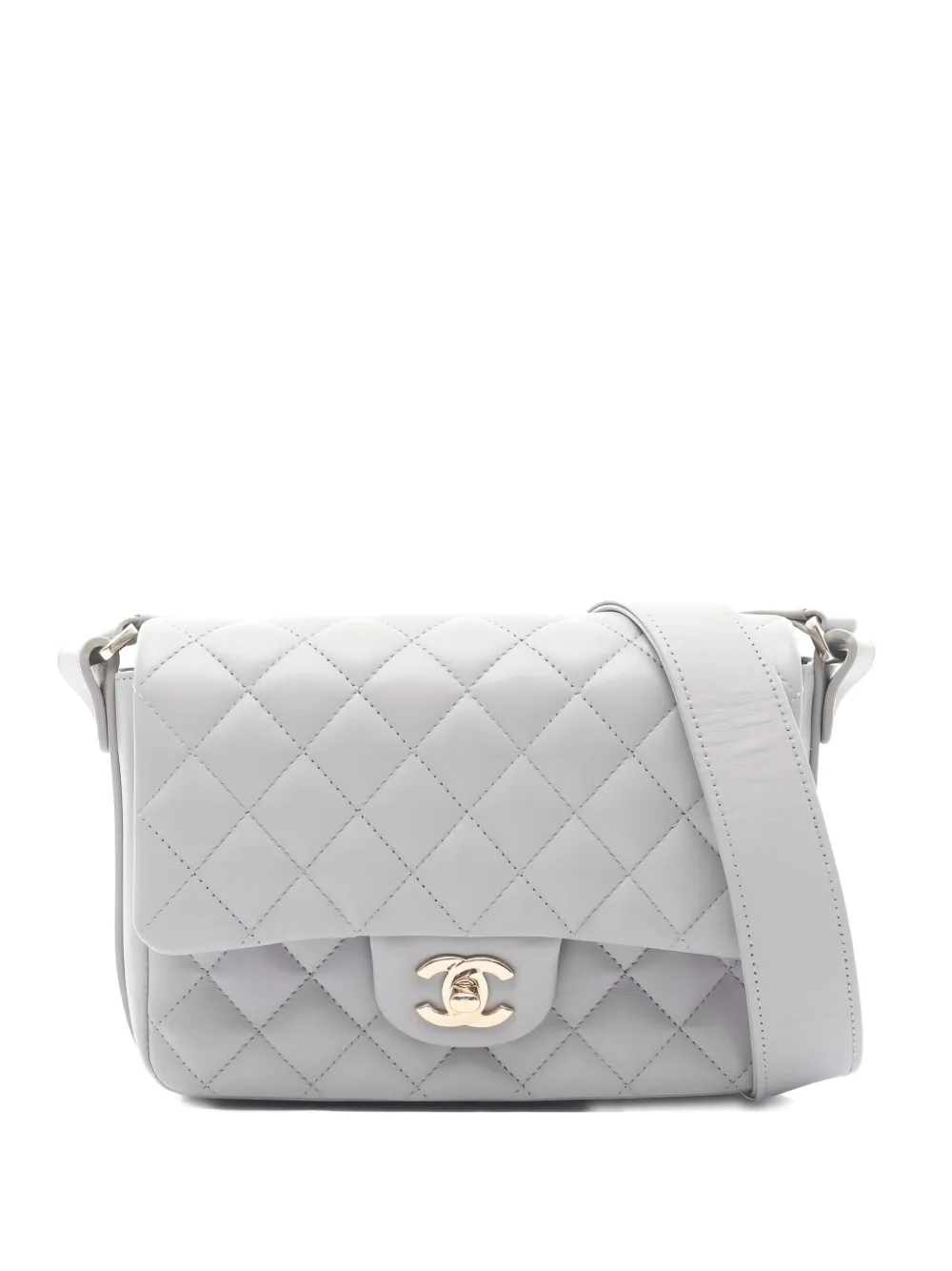 Pre-owned Chanel 2020-2021 Classic Flap Shoulder Bag In Gray