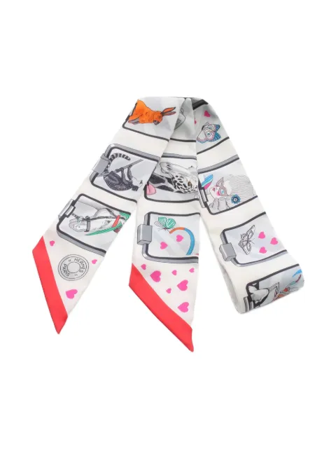 Hermès Pre-Owned story ribbon printed scarf