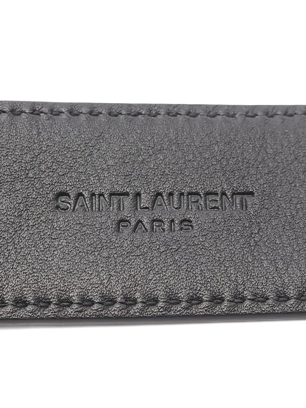 Pre-owned Saint Laurent 2020s Cassandre Leather Belt In Black
