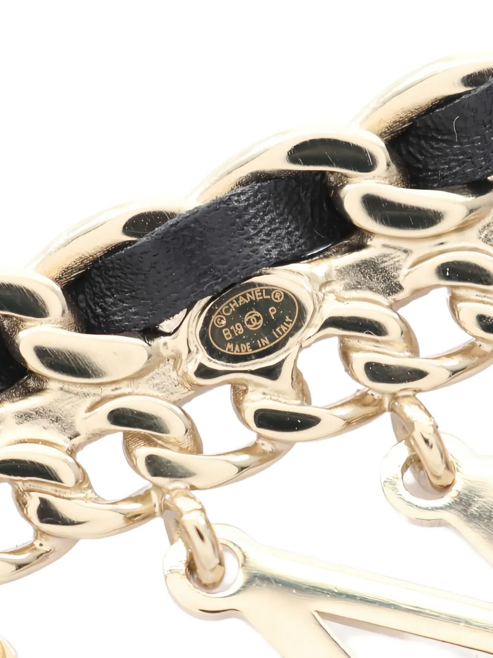 Pre-owned Chanel 1986-1988 Logo-charm Brooch In Gold