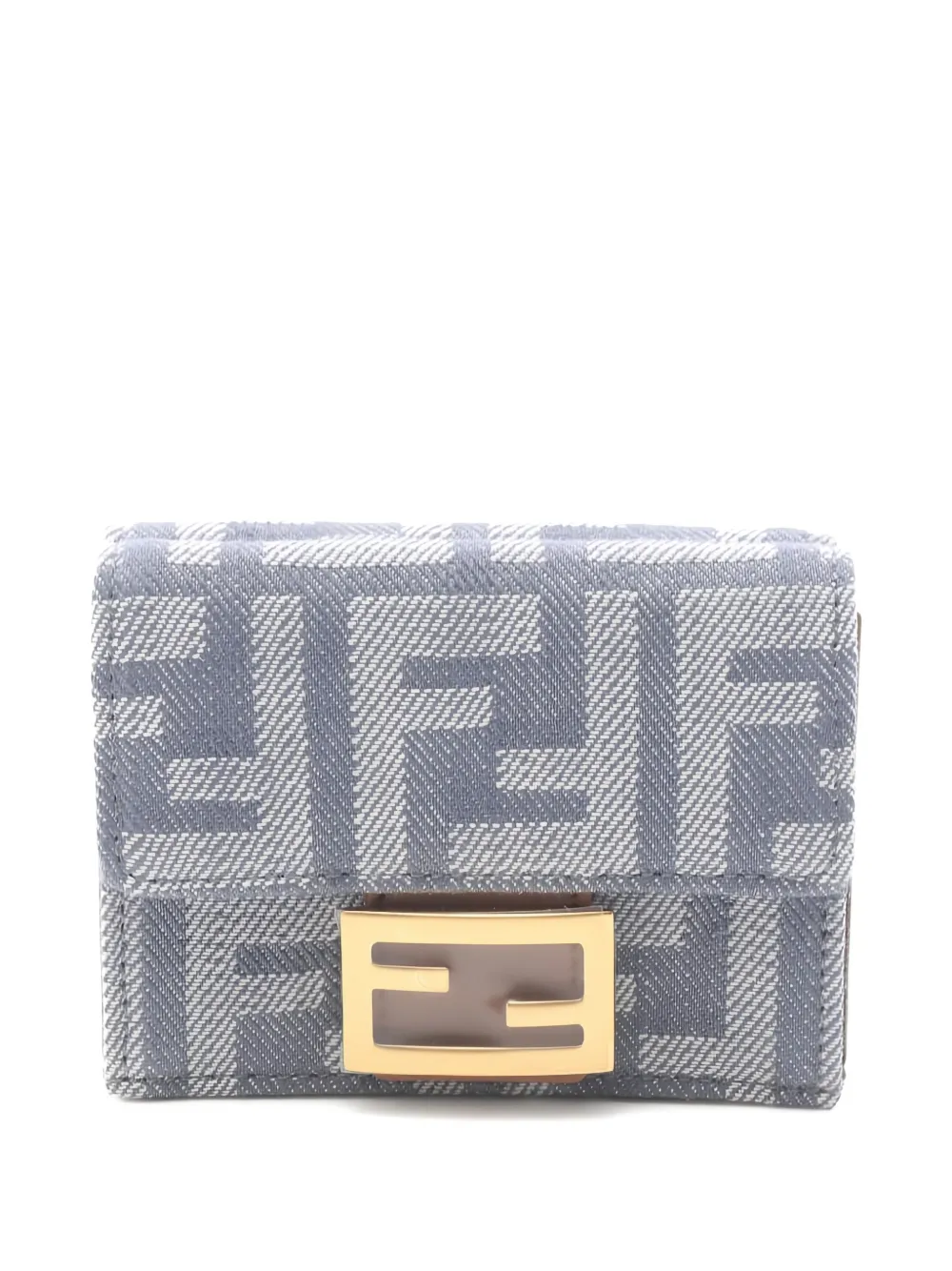 Fendi Pre-Owned Baguette Micro zucca trifold wallet - Blu