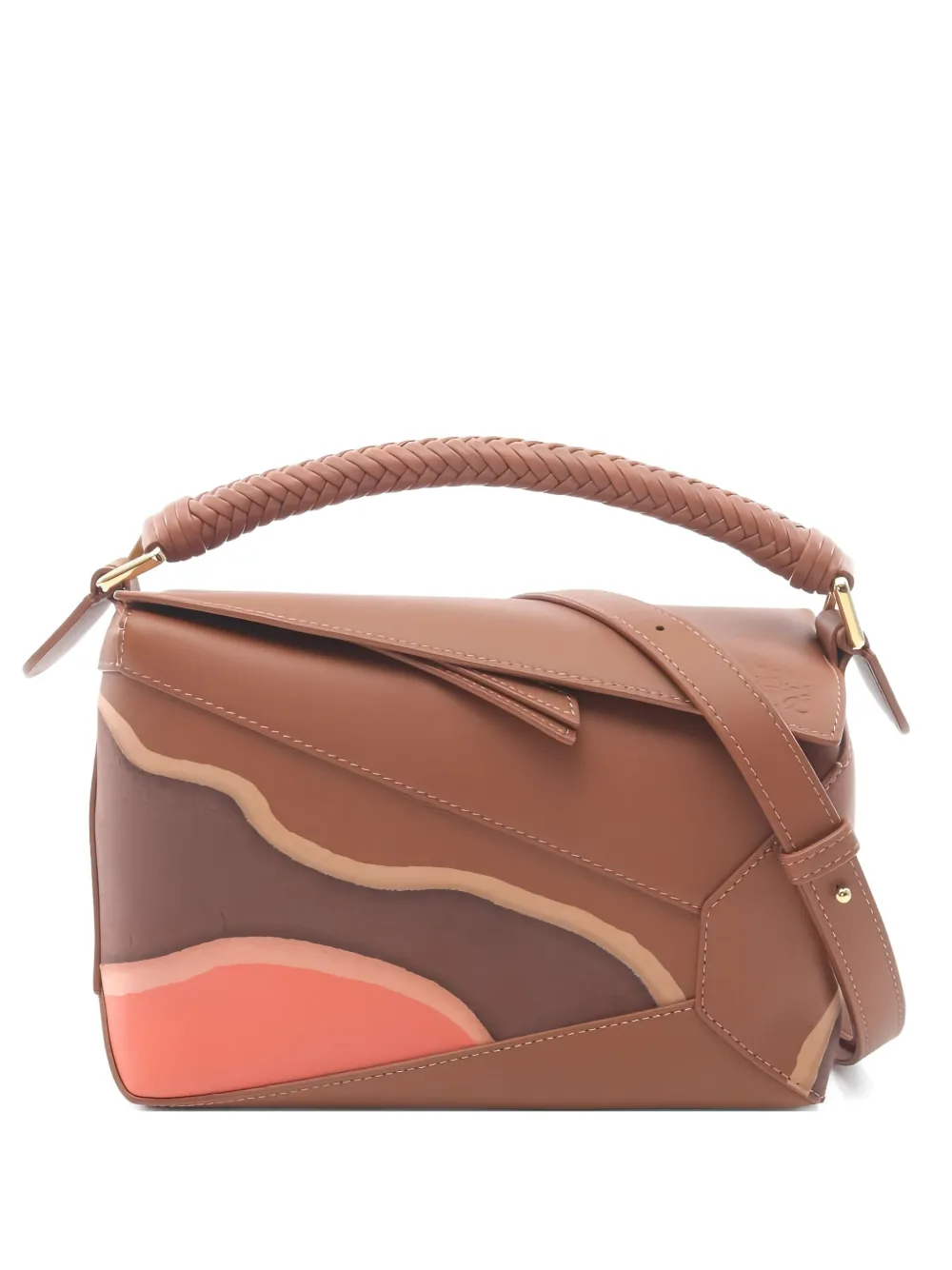 Loewe Pre-Owned 2020s Small Puzzle Edge Landscape tote bag | Brown | Image 1