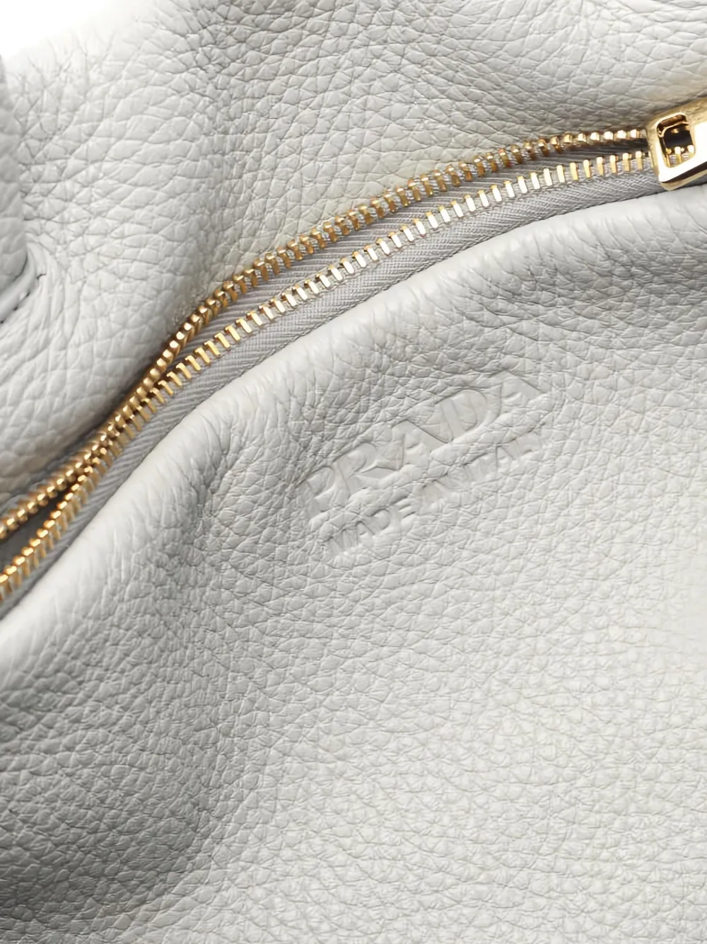 Pre-owned Prada 2010s Vitello Daino Logo-detail Leather Tote Bag In Gray