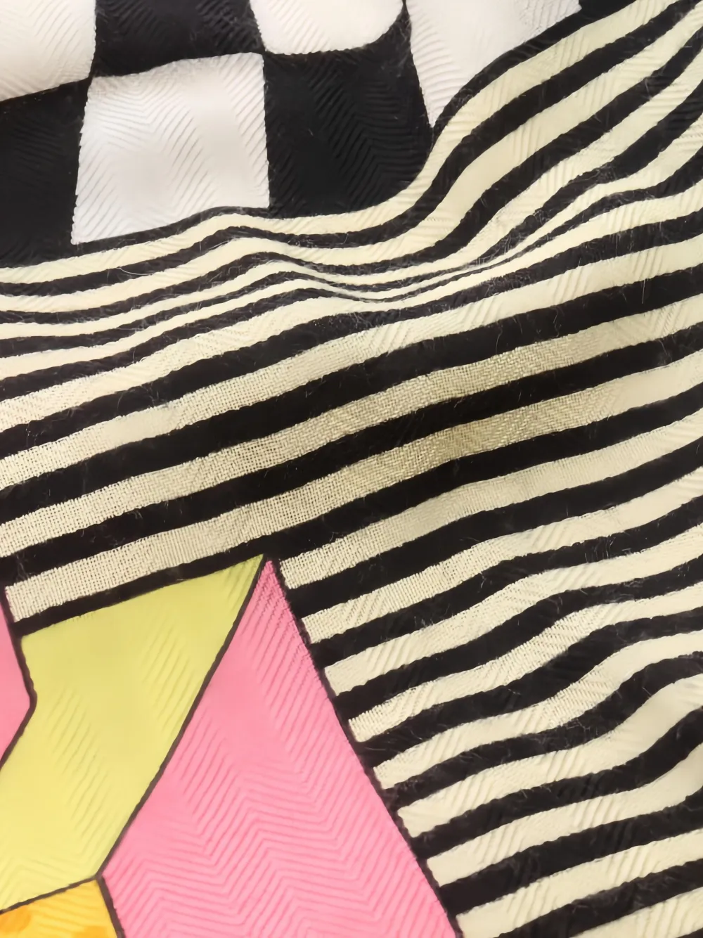 Pre-owned Hermes 2010s Grand Theatre Nouveau Printed Scarf In Neutral