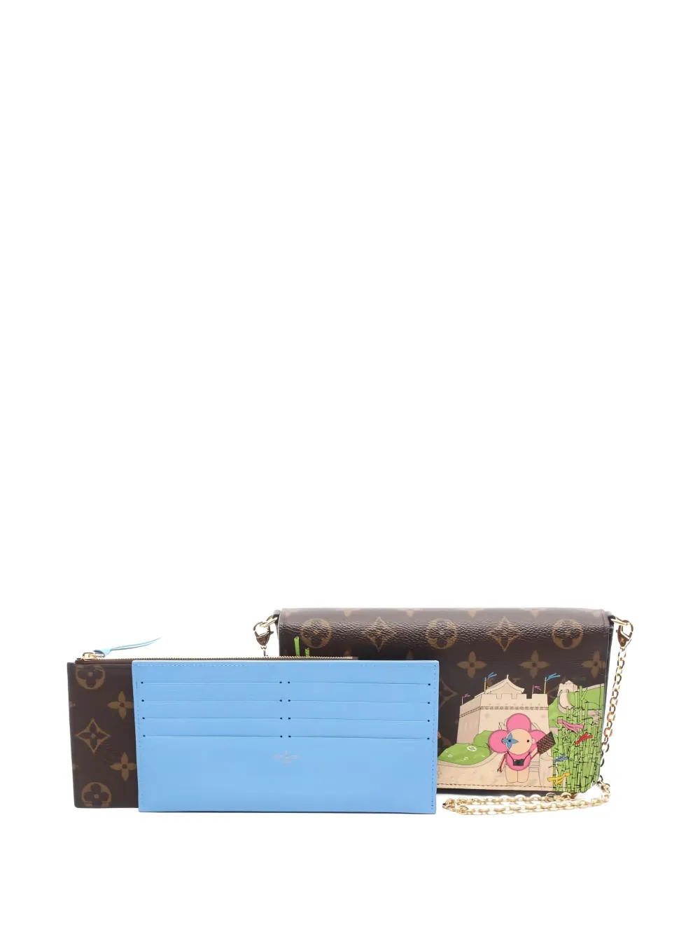 Pre-owned Louis Vuitton 2010s Félicie Monogram Clutch Bag In Brown