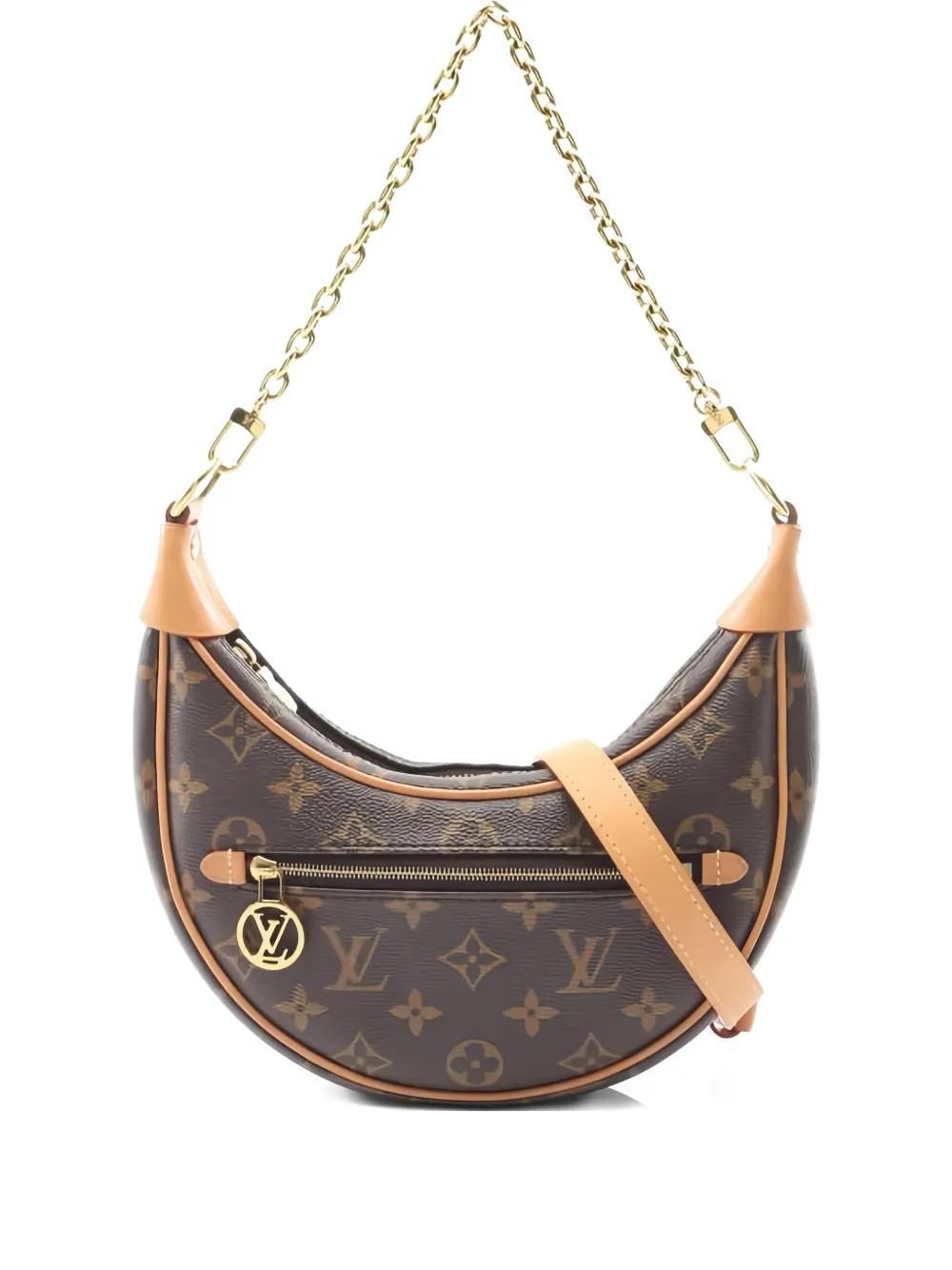 Louis Vuitton Pre-Owned 2021s Monogram chain loop shoulder bag | Brown | Image 1