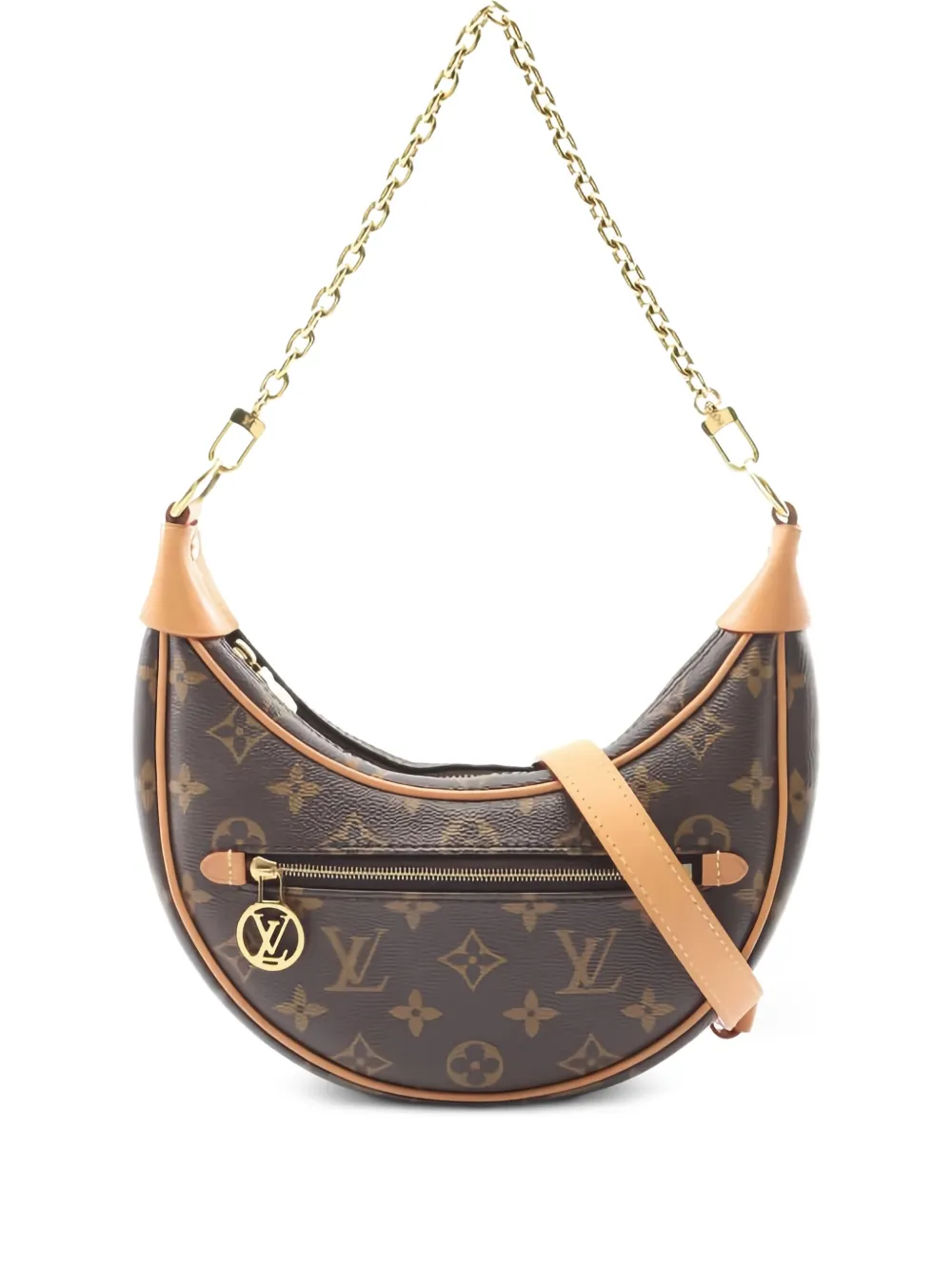 Louis Vuitton Pre-Owned 2021 モノグラム チェーン ループ ショルダーバッグ - ブラウン Louis Vuitton Pre-Owned 2021 モノグラム チェーン ループ ショルダーバッグ - ブラウン