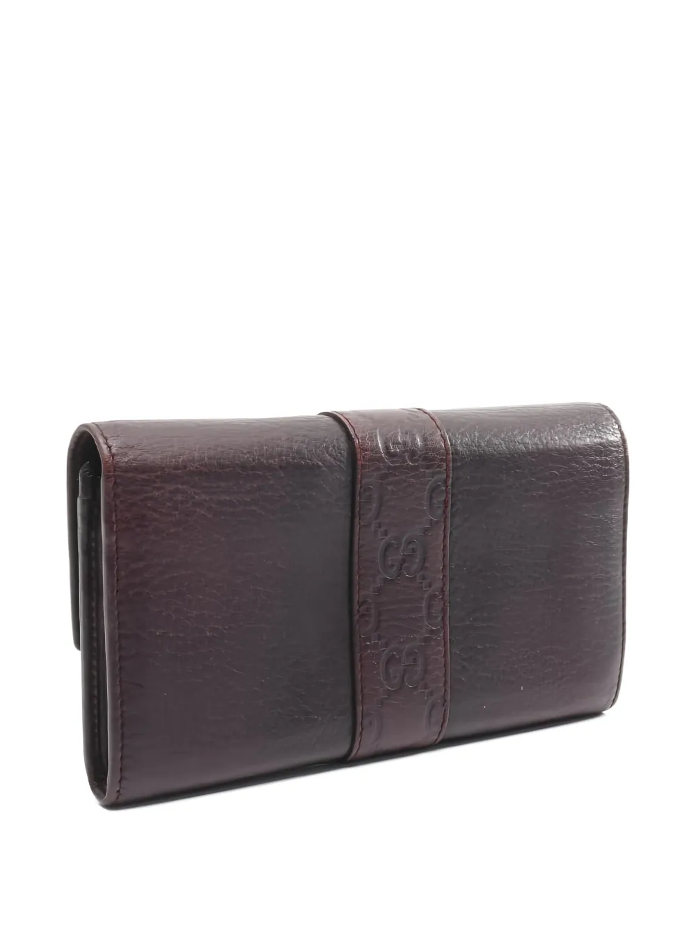 Pre-owned Gucci 2000s Leather Wallet In Brown