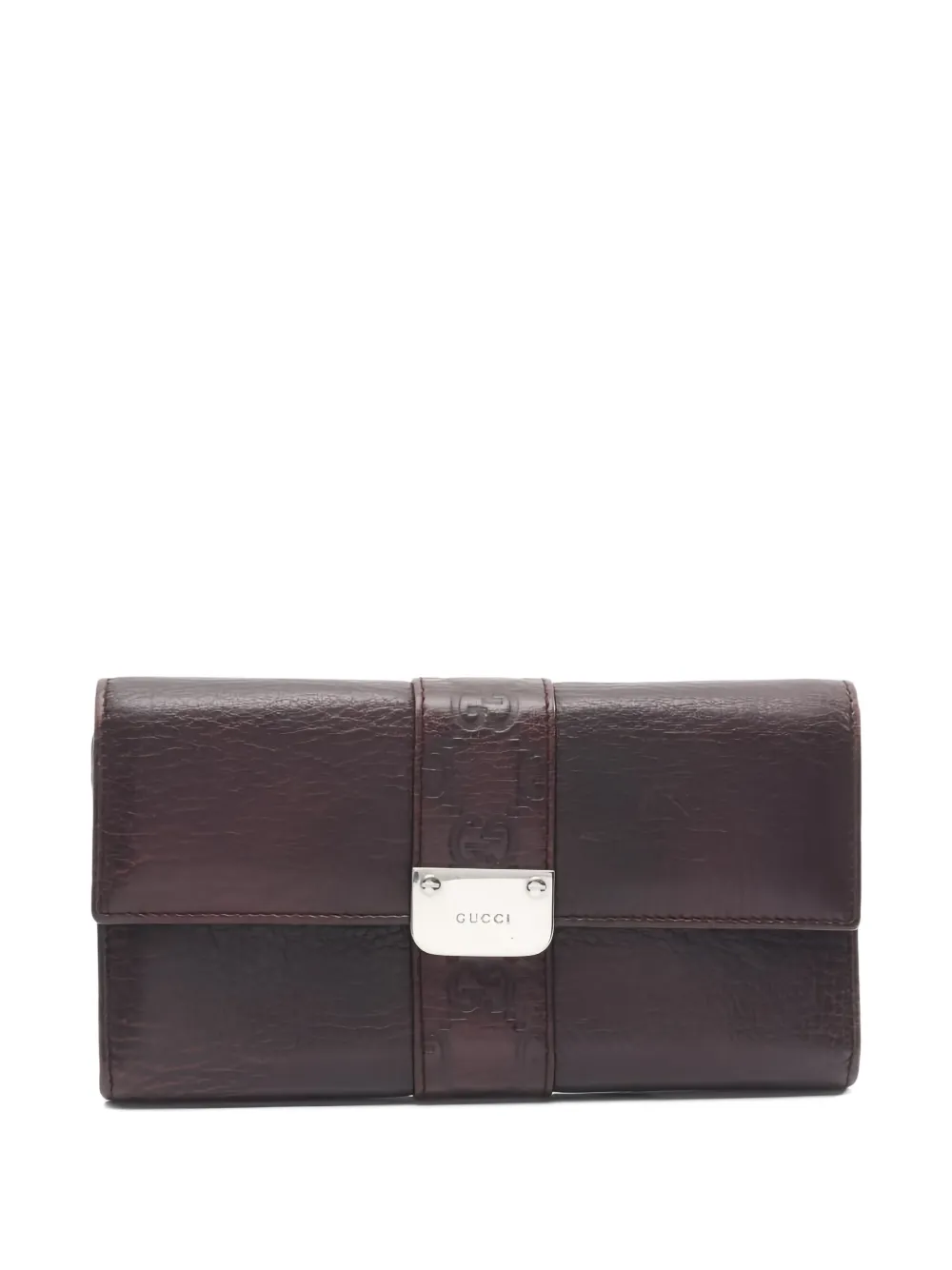 Pre-owned Gucci 2000s Leather Wallet In Brown