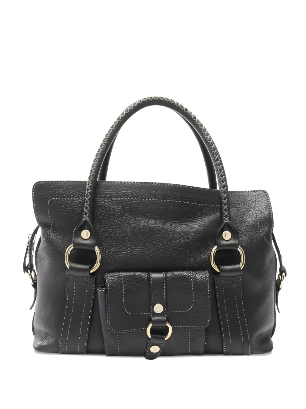 Celine Pre-Owned 2000s leather braided tote bag | Black | Image 1