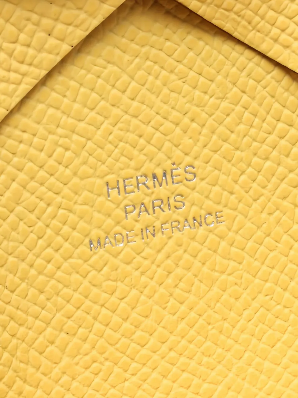 Pre-owned Hermes 2025 Calviduo Sun Leather Coin Wallet In Yellow