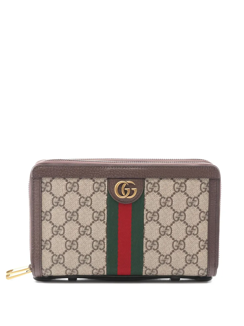 Gucci Pre-Owned 2020s Ophidia GG Supreme zip wallet | Neutrals | Image 1