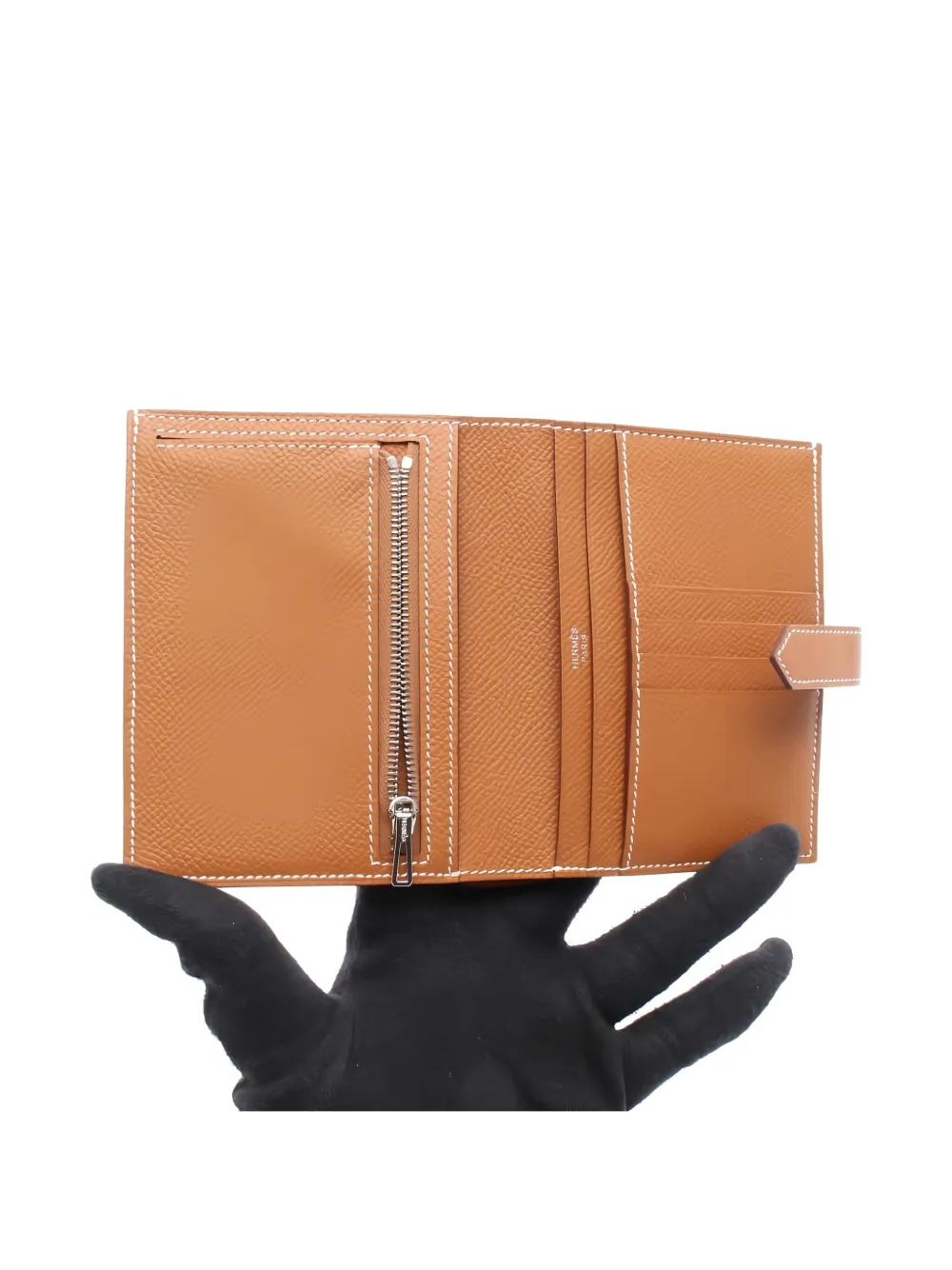 Pre-owned Hermes 2023 Bearn Compact Bi-fold Wallet In Brown