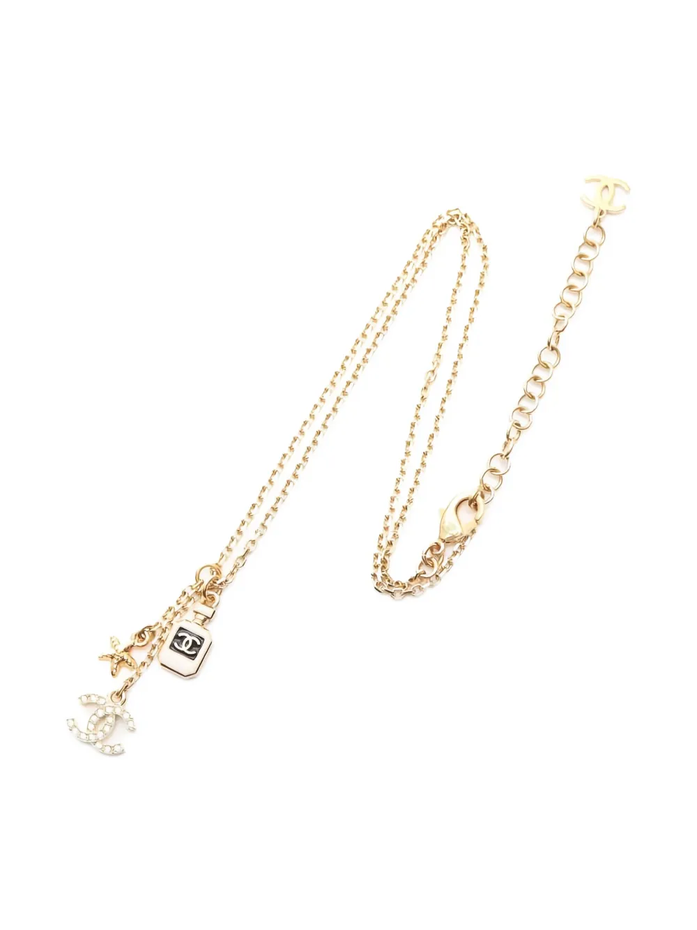 CHANEL Pre-Owned 1986-1988 Coco Mark pendant necklace - ゴールドトーン CHANEL Pre-Owned 1986-1988 Coco Mark pendant necklace - ゴールドトーン