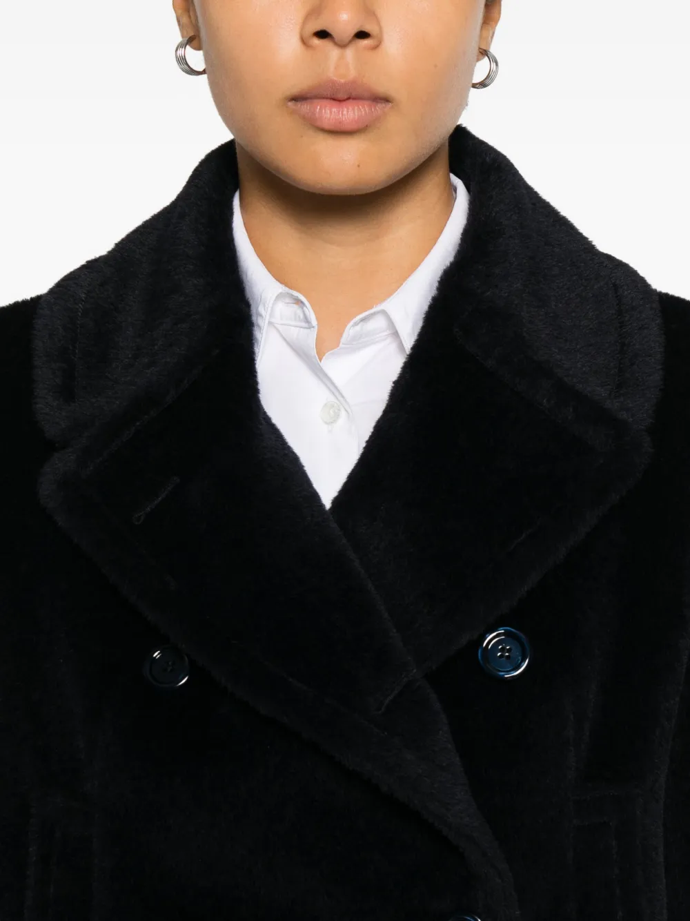 Tagliatore Abric Double-breasted Coat In Black