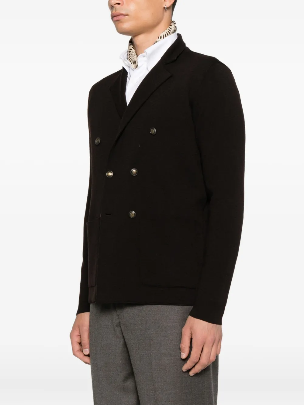 LUIGI GENTILE Blazer met dubbele rij knopen Bruin