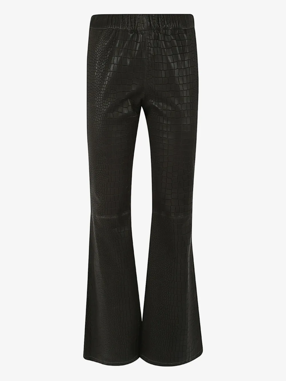 crocodile-embossed leather trousers
