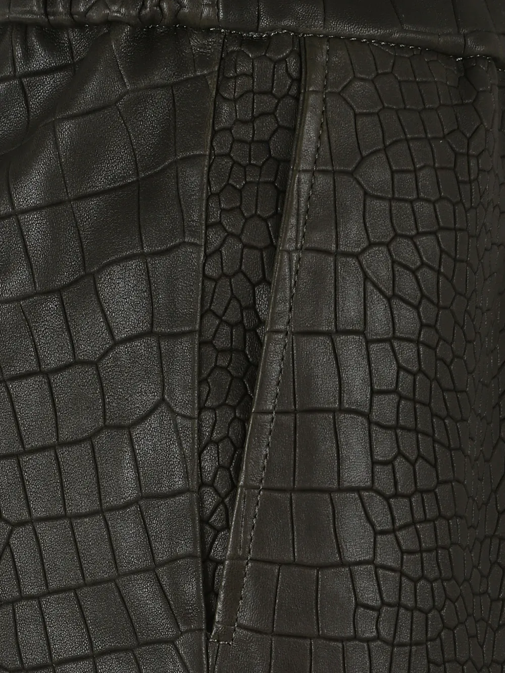 仿鳄鱼纹压纹皮质长裤