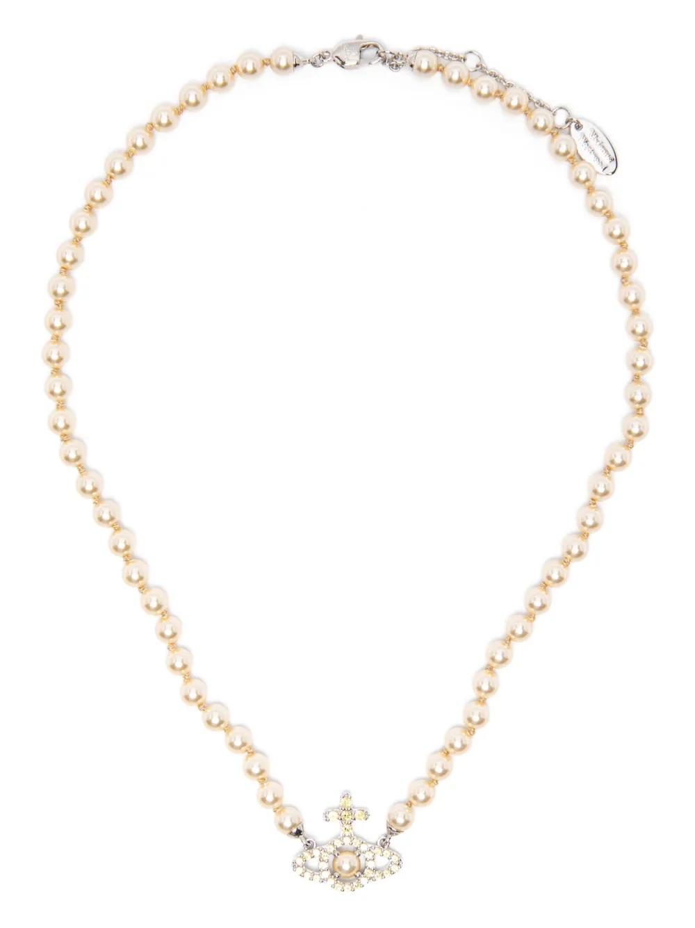 Vivienne Westwood Olympia pearl stones necklace - Oro