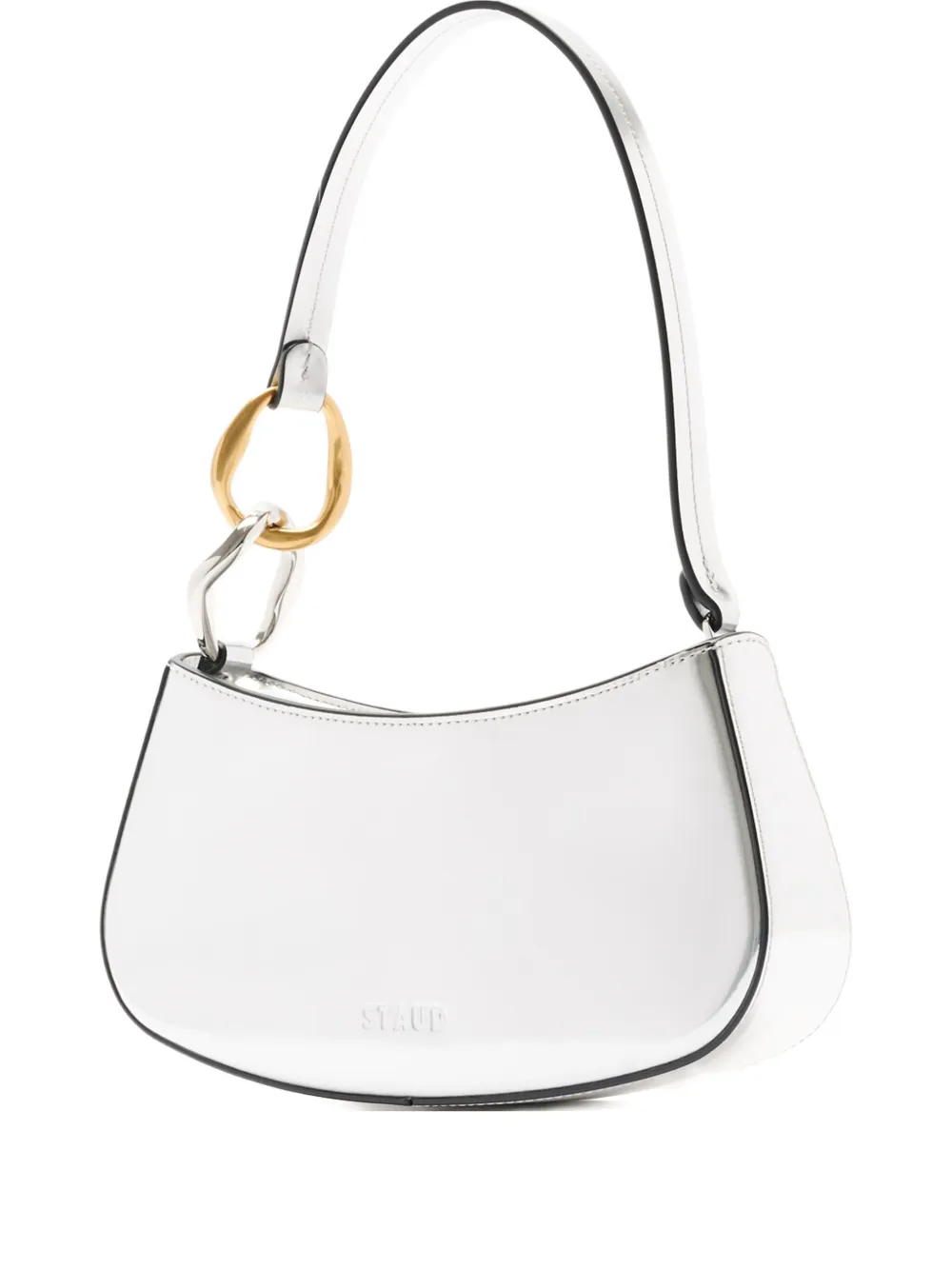 Staud Small Ollie Chain Shoulder Bag In Metallic
