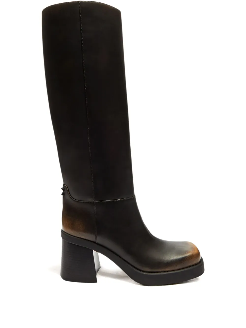 Coach Sculpted C Tall Boot In Loved Leather In Black
