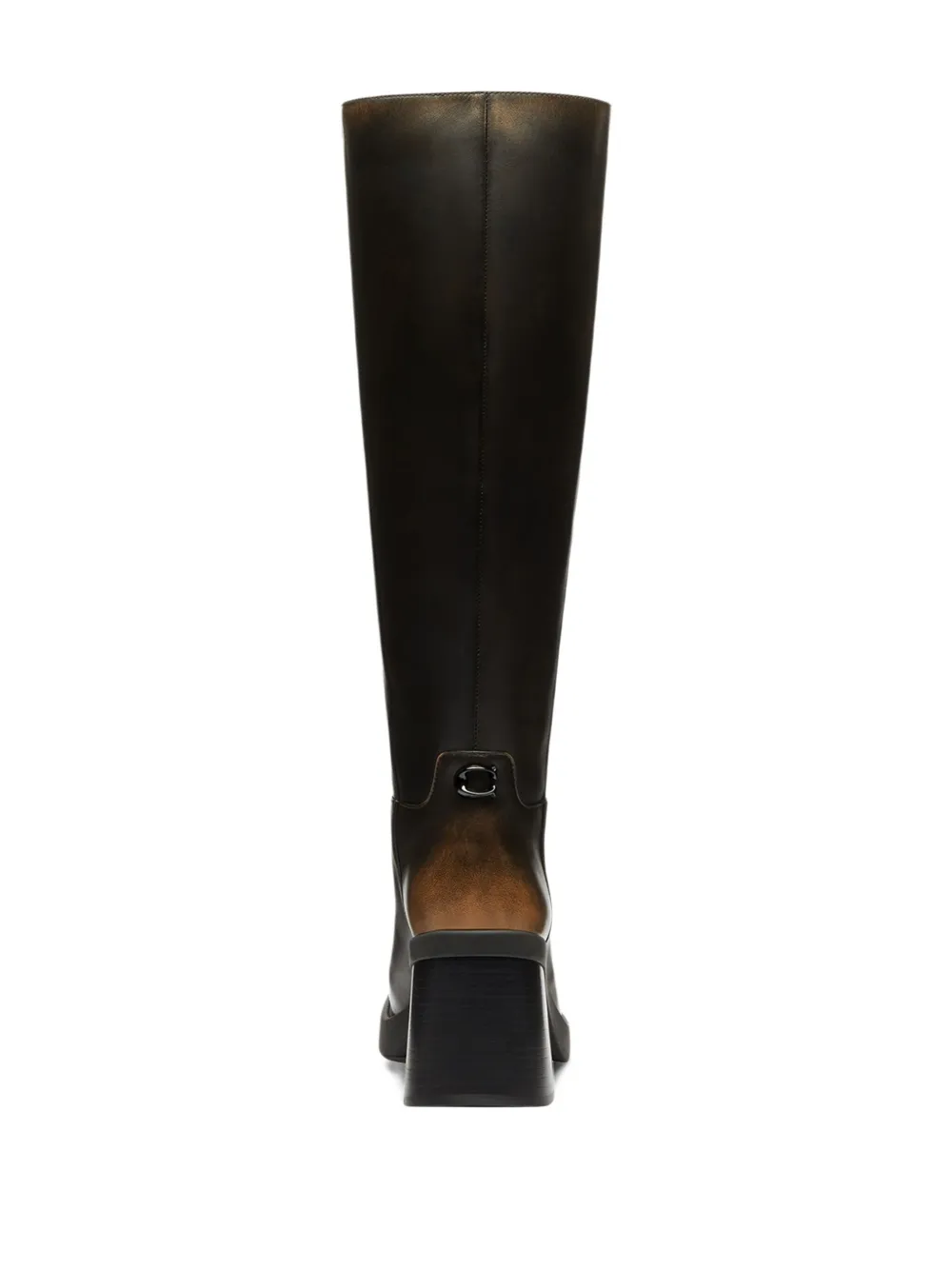 Coach Sculpted C Tall Boot In Loved Leather In Black