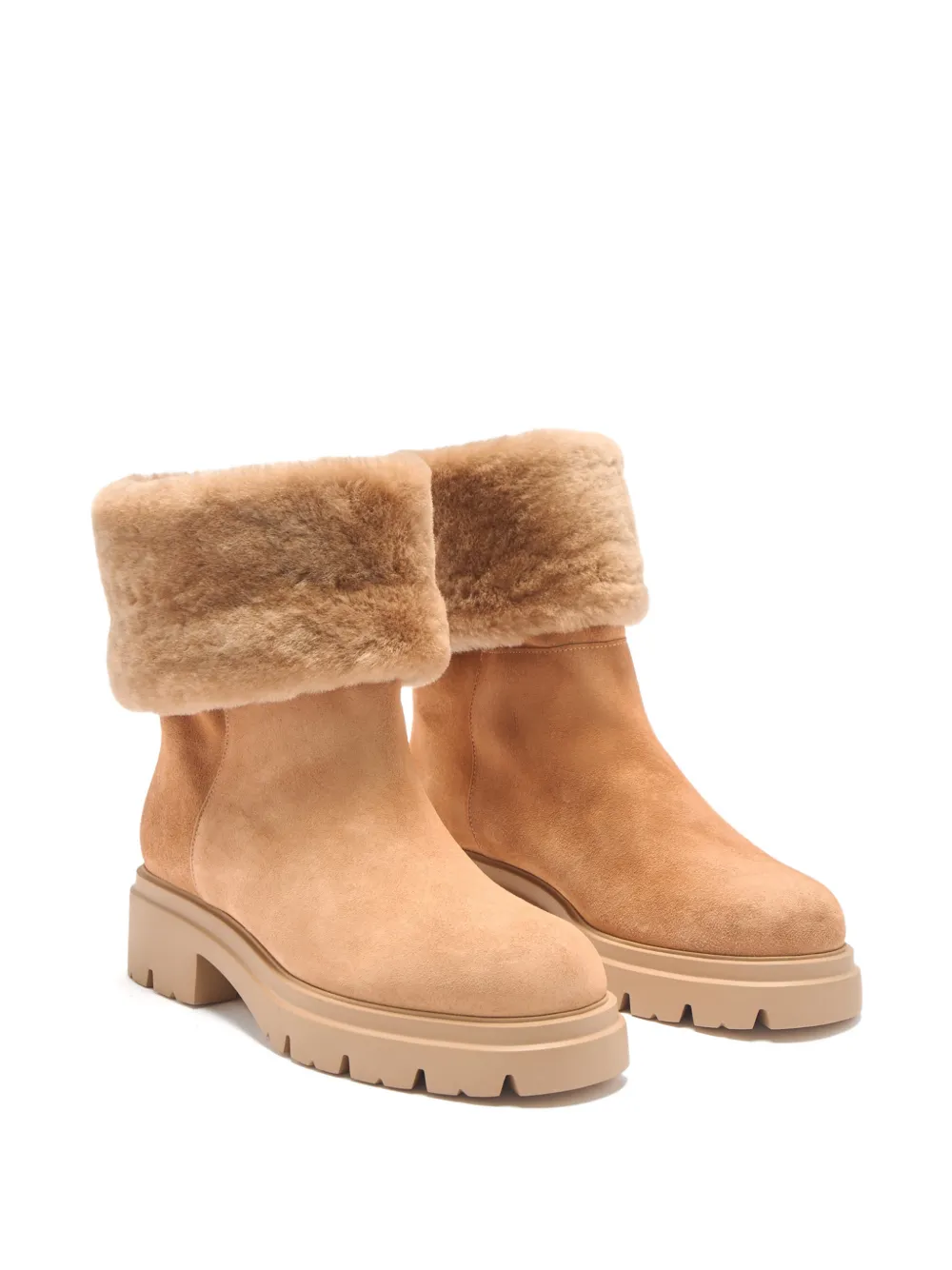 Stuart Weitzman Hudson laarzen met afwerking van bont Beige