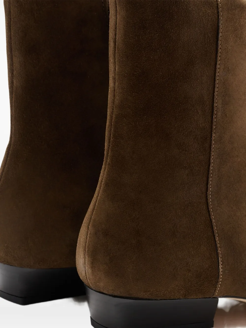 Staud Zipped Block-heel Ankle Boots In Brown